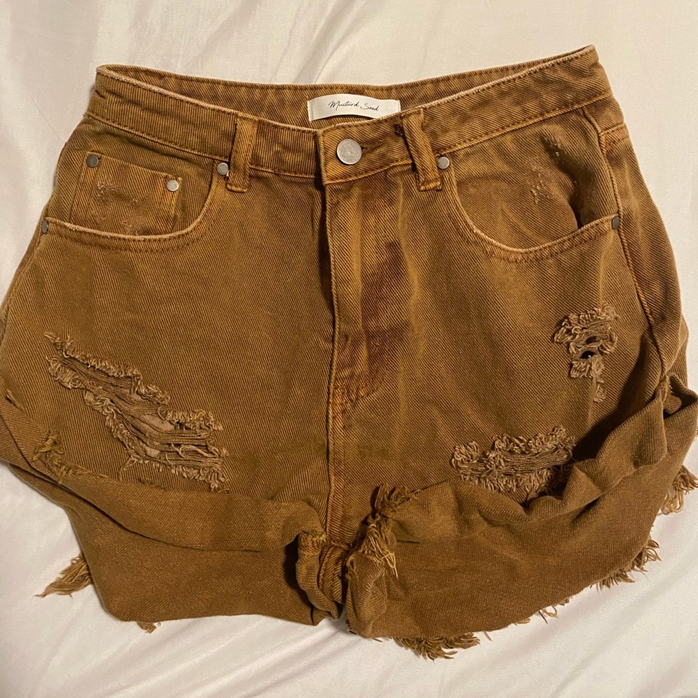 Tan Mustard Seed shorts